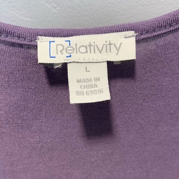 NWT relativity lavender tank top with sheer overlay size L - Picture 8 of 12